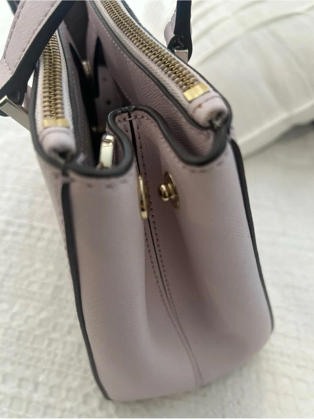 kate spade Pale Pink Structured Satchel with Gold Hardware